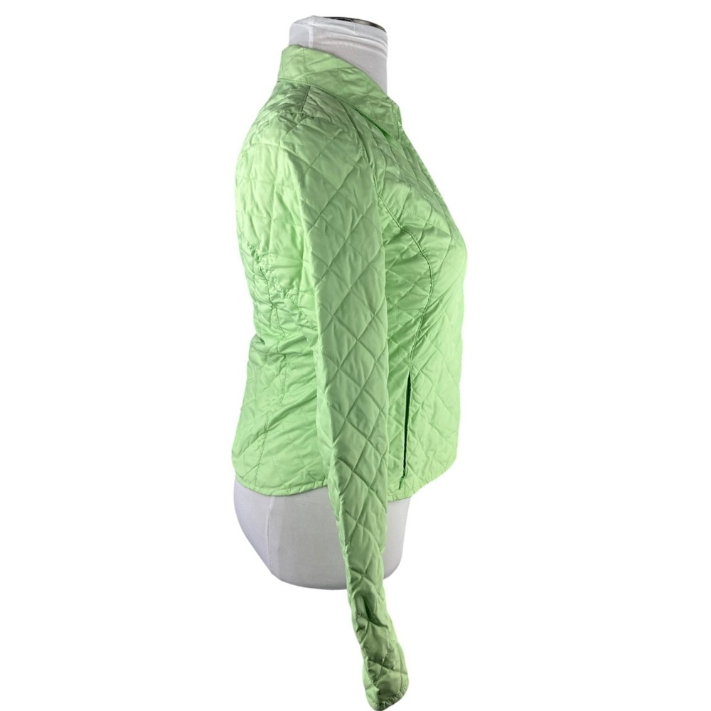 Eddie Bauer Down Quilted Jacket Light Green Full Zip Lightweight Medium Petite - Picture 8 of 14